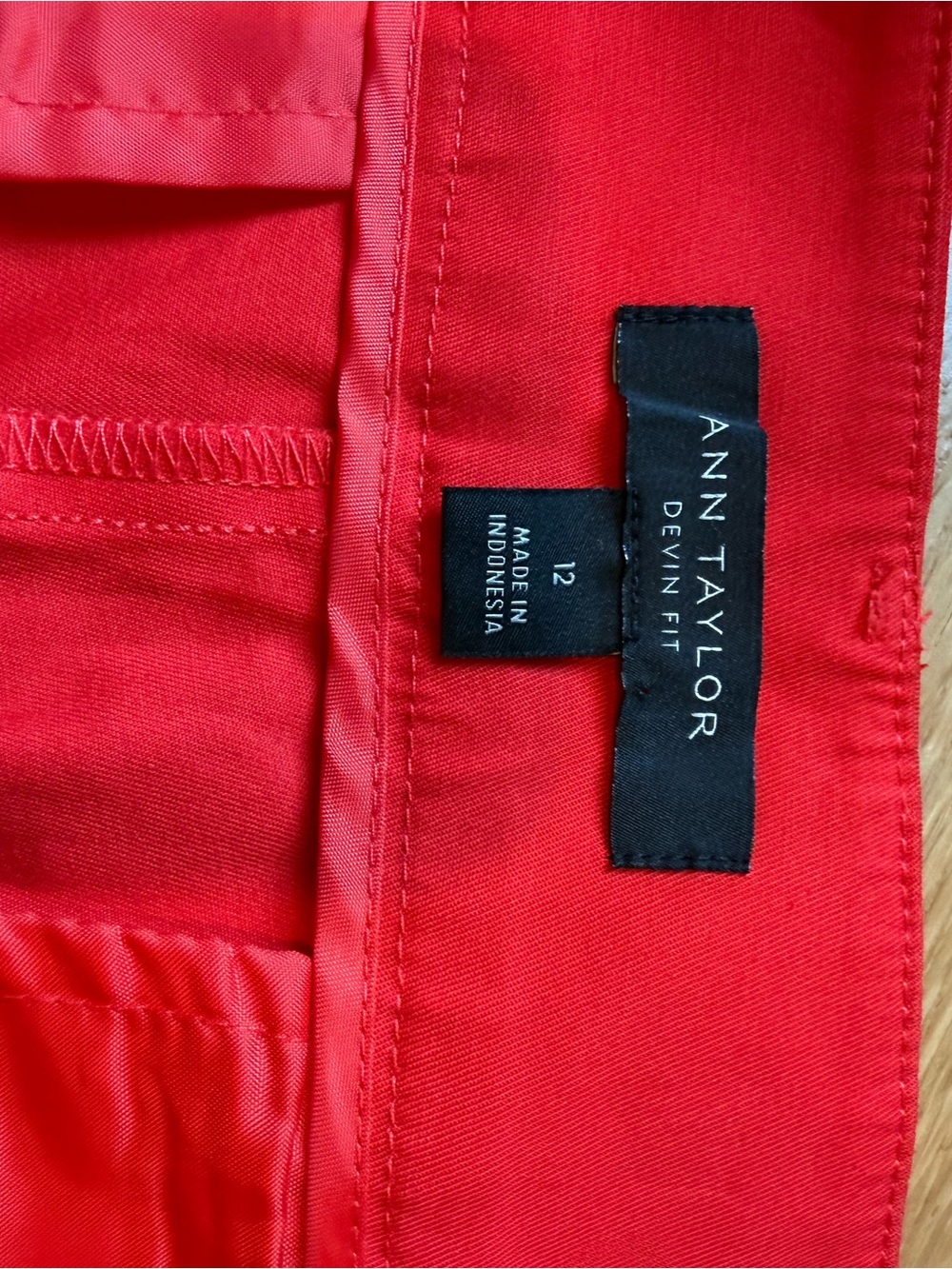Ann Taylor Red Tailored Pencil Skirt